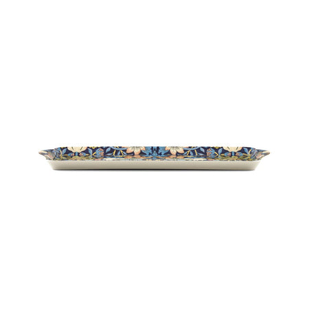Tray: Strawberry Thief Melamine Tray - Blue by William Morris Sandwich or Almond Cake Tray