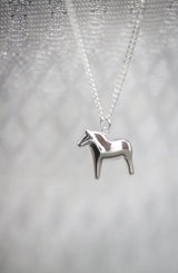 Necklace: Swedish Dala Horse Necklace by Anna Viktoria of Sweden Surgical Steel