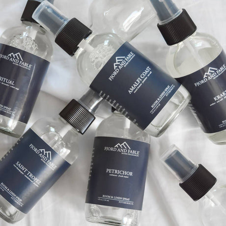 Spray: Kraken Room + Linen or Room Spray by Fjord and Fable 4 fl oz Scent Amber, Sea Salt, Driftwood, Leather,