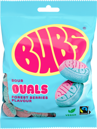 Candy: Bubs Sour Foam Forest Berries Ovals | Vegan Gummy Candy (90g Bag)