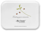 Tray: "Tradgards Fika" Coffee Break in the Garden Birch Melamine Tray by Swedish Artist Marie Stendahl Made in Sweden