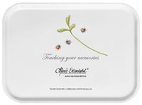Tray: "Tradgards Fika" Coffee Break in the Garden Birch Melamine Tray by Swedish Artist Marie Stendahl Made in Sweden