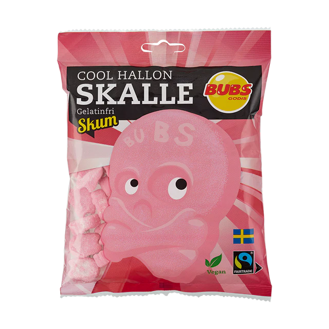 A Bundle: Bubs Goody 4-Pack – The Ultimate Swedish Sour & Sweet Mix, with Fairtrade sugar and Swedish origin symbols on packaging.