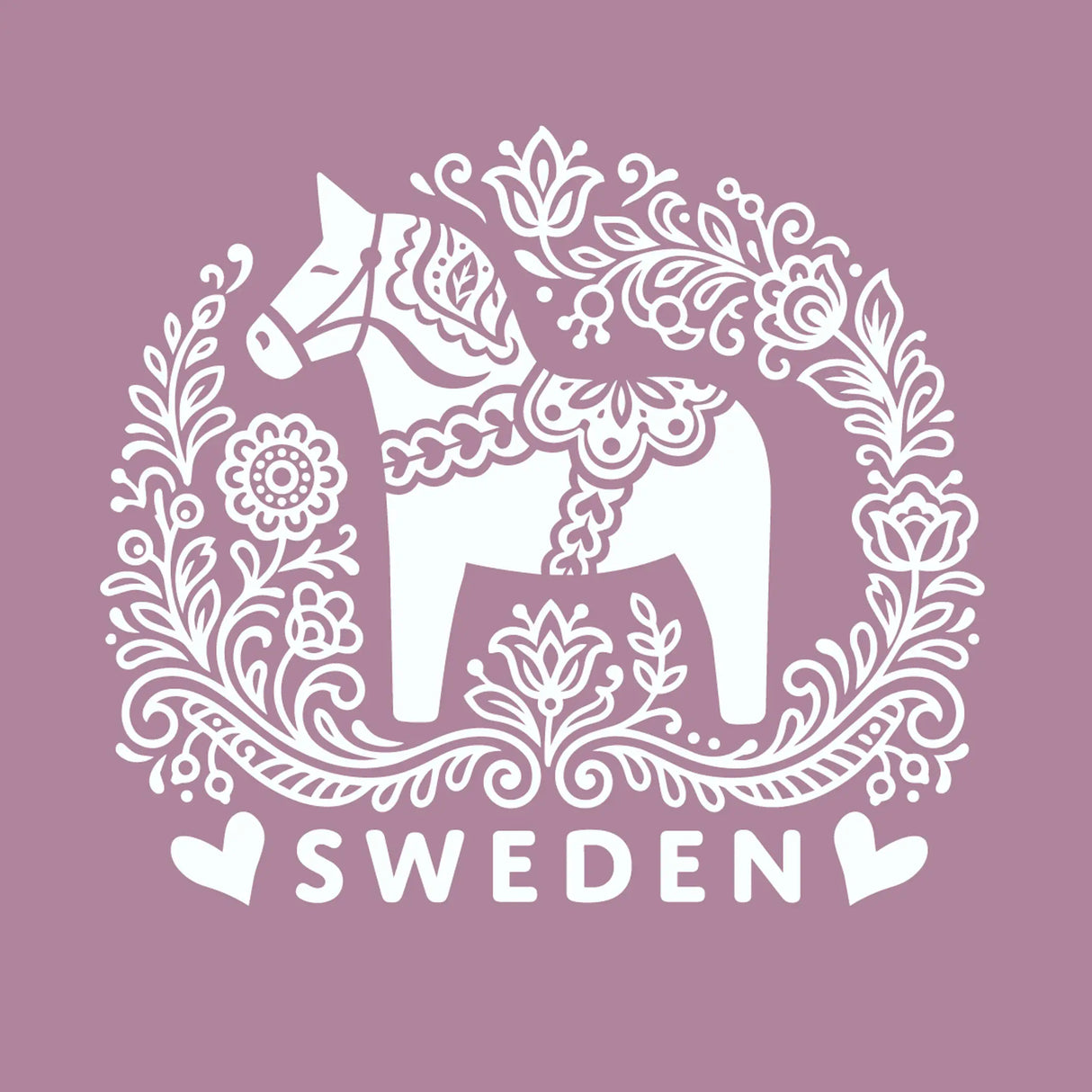 Tee: Dala Horse Sweden Graphic Tee - Bella + Canvas Women's Relaxed Jersey Shirt
