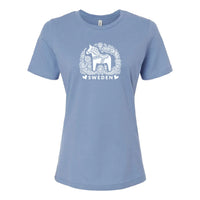Tee: Dala Horse Sweden Graphic Tee - Bella + Canvas Women's Relaxed Jersey Shirt