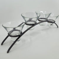Candle Holder: Danish Iron Arched Candle Holder with 4 Leif Cups for 4 Ball Candles