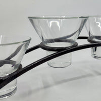 Candle Holder: Danish Iron Arched Candle Holder with 4 Leif Cups for 4 Ball Candles