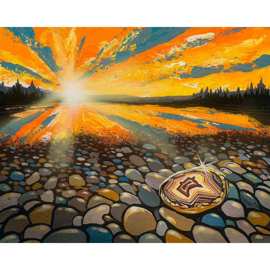 Artwork: Discover Agates on the North Shore 8x8 inch Print by Adam Turman