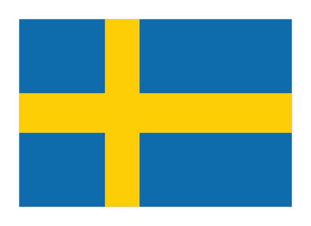 The Magnet: Swedish Flag (3.5" x 2.5") displays a yellow Nordic cross on blue, making it an ideal Sweden souvenir and a tribute to Swedish heritage.
