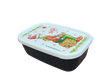 The Mini Christmas Box Container with Marie Stendahl Designs features a rectangular plastic shape, white lid, and festive elf illustration with "Joy!"—ideal for adding Swedish holiday flair to your décor.