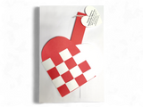A "Card: Danish Flag Traditional Scandinavian Handwoven Paper Basket Heart" includes a red and white checkered paper heart basket on a white card, adorned with a small heart-shaped tag tied to the handle.