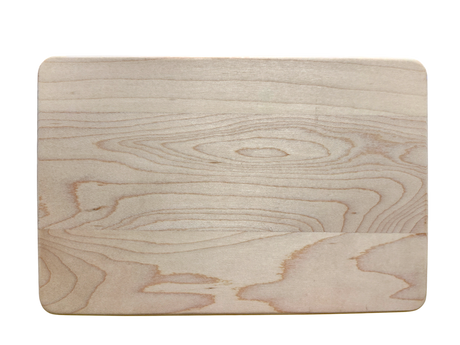 The Var Sa God Maple Cutting Board (9"x6") features a light natural finish and visible wood grain, ideal for enhancing Scandinavian kitchen decor, shown on a white background.