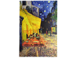 Artwork: Café Terrace at Night Vincent Van Gogh 1853 - 1890 Print on Canvas showcases a lively outdoor café lit with warm yellow lights under a starry sky, making it a stunning statement piece for any space.