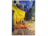 Artwork: Café Terrace at Night Vincent Van Gogh 1853 - 1890 Print on Canvas showcases a lively outdoor café lit with warm yellow lights under a starry sky, making it a stunning statement piece for any space.