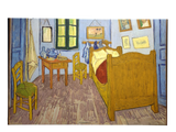 Artwork: Bedroom in Arles Vincent Van Gogh 1853 - 1890 Print on Canvas captures a simple bedroom with wooden furniture, blue walls, and a green window in Van Gogh’s signature style—ideal décor for any art lover.
