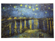 The Artwork: Starry Night Over the Rhône Vincent Van Gogh 1853 - 1890 Print on Canvas depicts a star-filled night sky over a river, with building lights reflecting on the water and two figures in the foreground.
