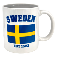 Mug: Established Series Sweden Flag Mug with Year Founded (11 oz)