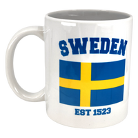 Mug: Established Series Sweden Flag Mug with Year Founded (11 oz)