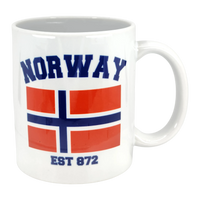 Mug: Established Series Norway Flag Mug with Year Founded (11 oz)