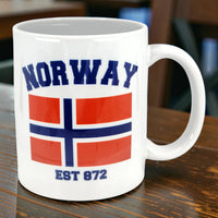 Mug: Established Series Norway Flag Mug with Year Founded (11 oz)