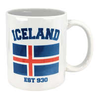 Mug: Established Series Iceland Flag Mug with Year Founded (11 oz)
