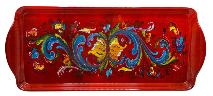 Tray: Red Rosemaling Tray