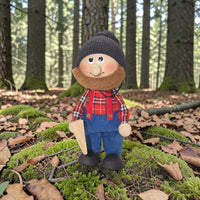 Figurine: Lumberjack Tomte with Axes Handcrafted in Scandinavia of Wood and Fabric 4.5" tall