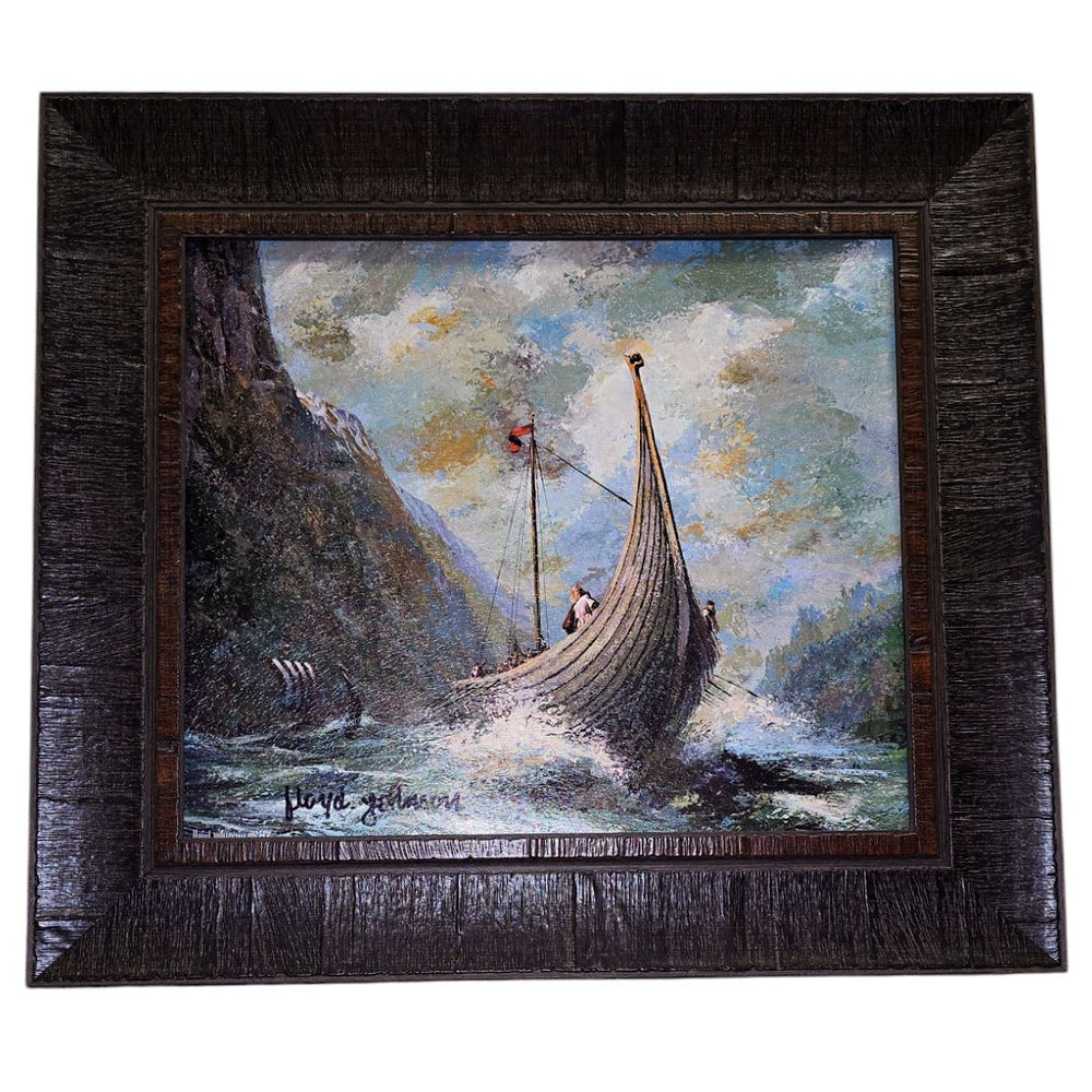 Artwork: Scandinavian Heritage by Floyd Johnson Acrylic with Dark Brown Frame