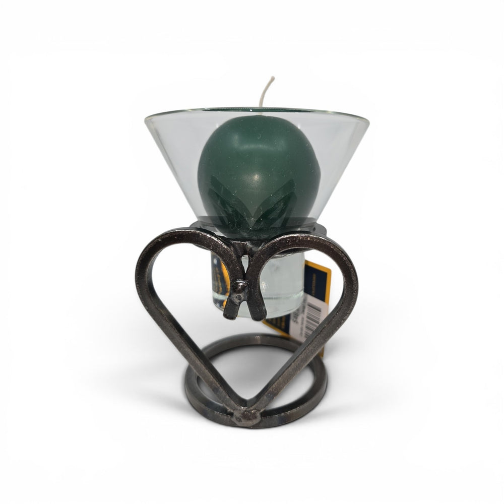 Candle Holder: Danish Iron Candle Holder with Heart & 1 Leif Cup for Ball Candle