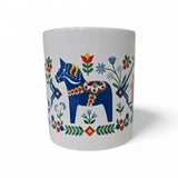 Mug: Swedish Images Blue Dala Horse Church Red House 11oz Mug