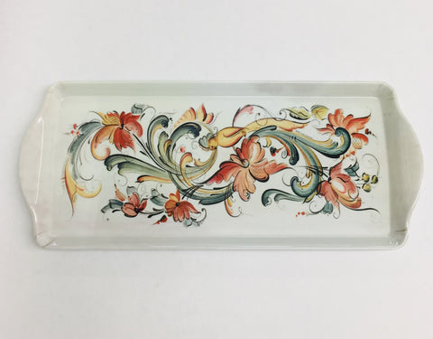 Tray: Lise Lorentzen Cream Rosemaling Almond Cake Tray