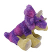 The Plush: Triceratops w/ Roaring Sound is an 8 long toy dinosaur with purple and pink fur, beige feet, small gray horns, and is shown on a white background.