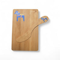 Board & Spreader: Blue Dala Horse Alder Sandwich Board and Spreader