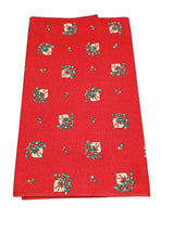 A folded Lingon Hearts Red Runner featuring lingonberries in a heart-shaped basket, 48" long, displayed on a white background. Made in Sweden.