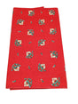 A folded Lingon Hearts Red Runner featuring lingonberries in a heart-shaped basket, 48" long, displayed on a white background. Made in Sweden.
