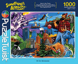 Brightly illustrated by Adam Turman, the PuzzleTwist: Oh for Minnesota Puzzle is a 1000-piece puzzle featuring Paul Bunyan, Babe the Blue Ox, loons, fish, downtown Minneapolis, and State Fair icons—celebrating Minnesota’s famous landmarks.