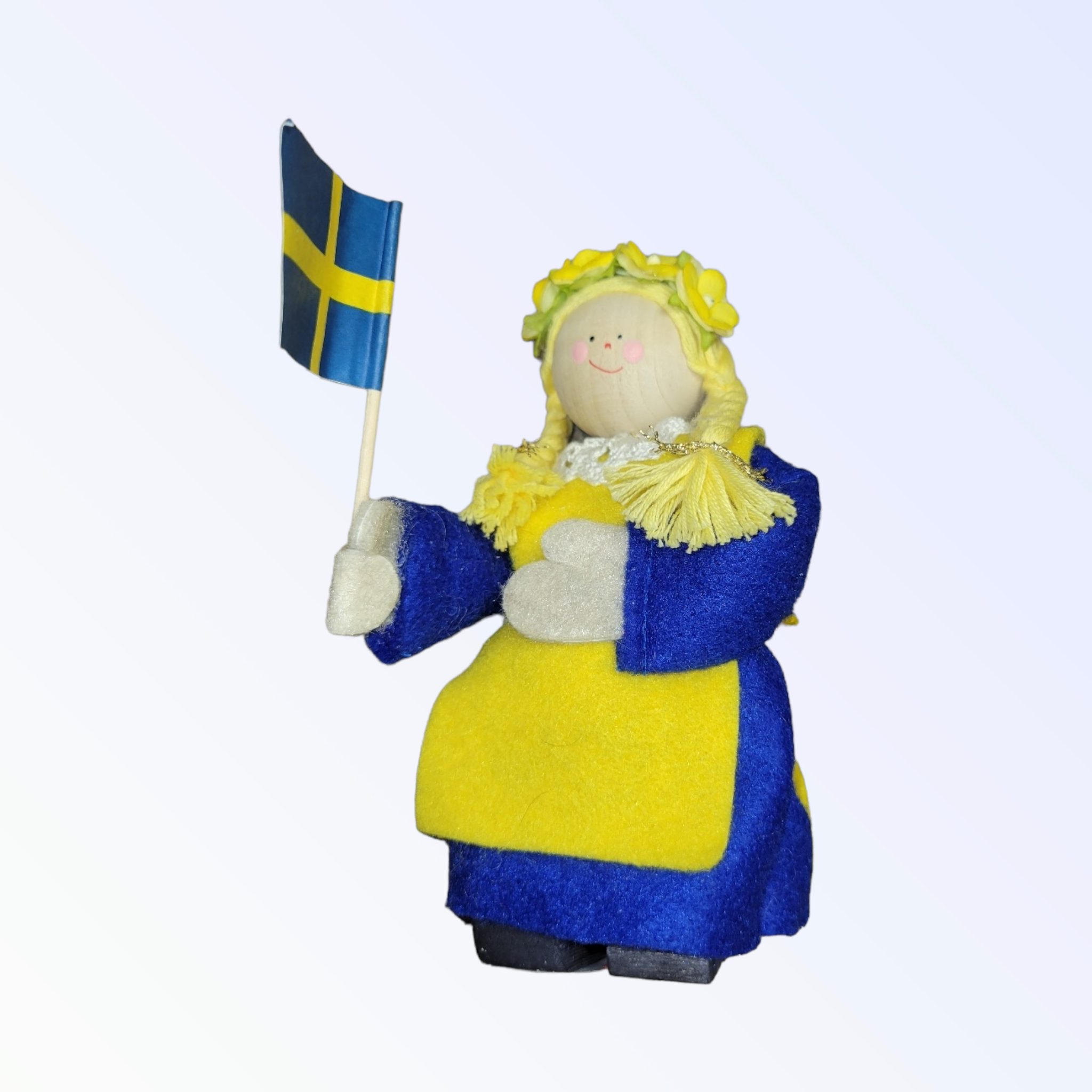 Figurine: Swedish Girl with Flag
