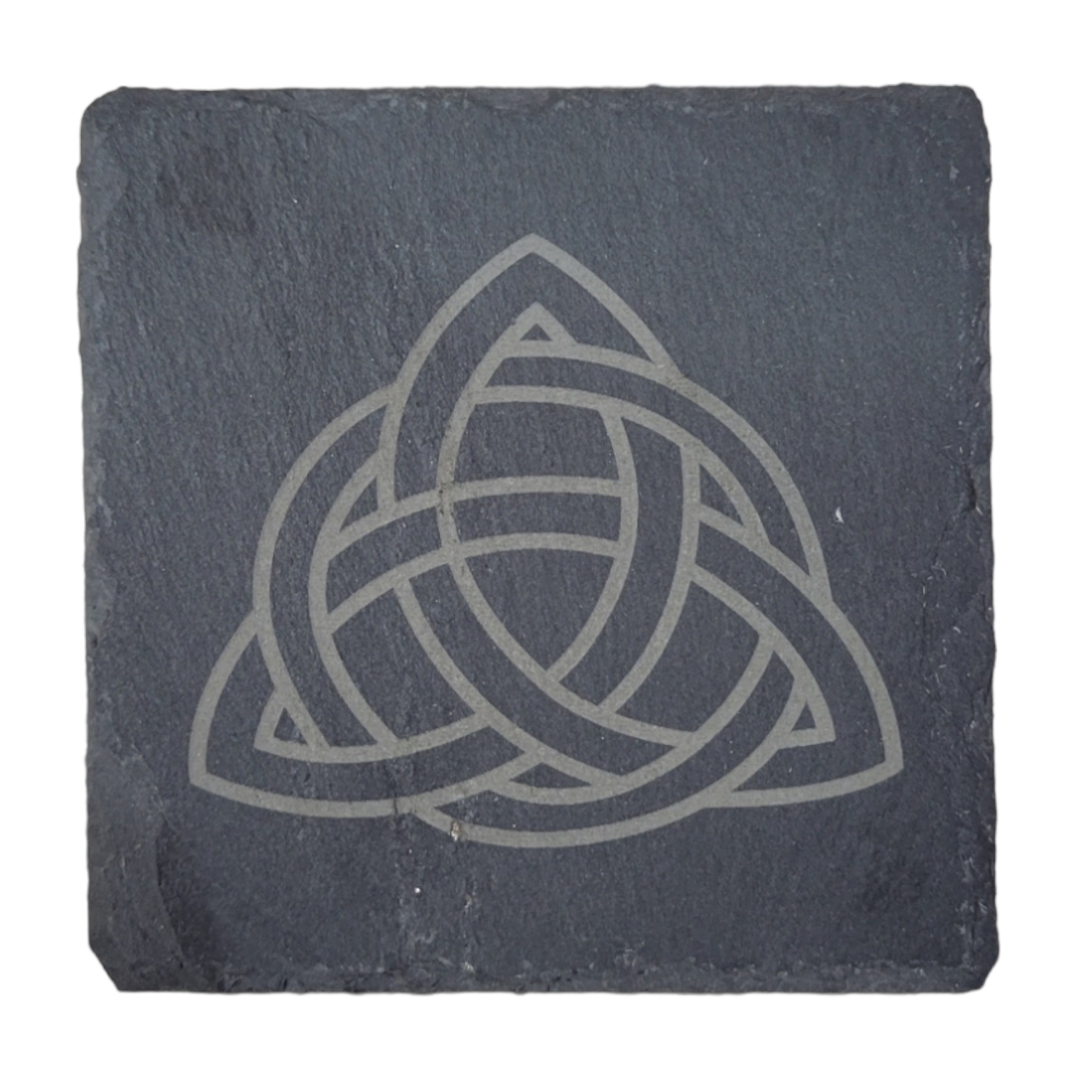 Viking Slate Coaster featuring a laser-engraved Viking image and Celtic knot design.