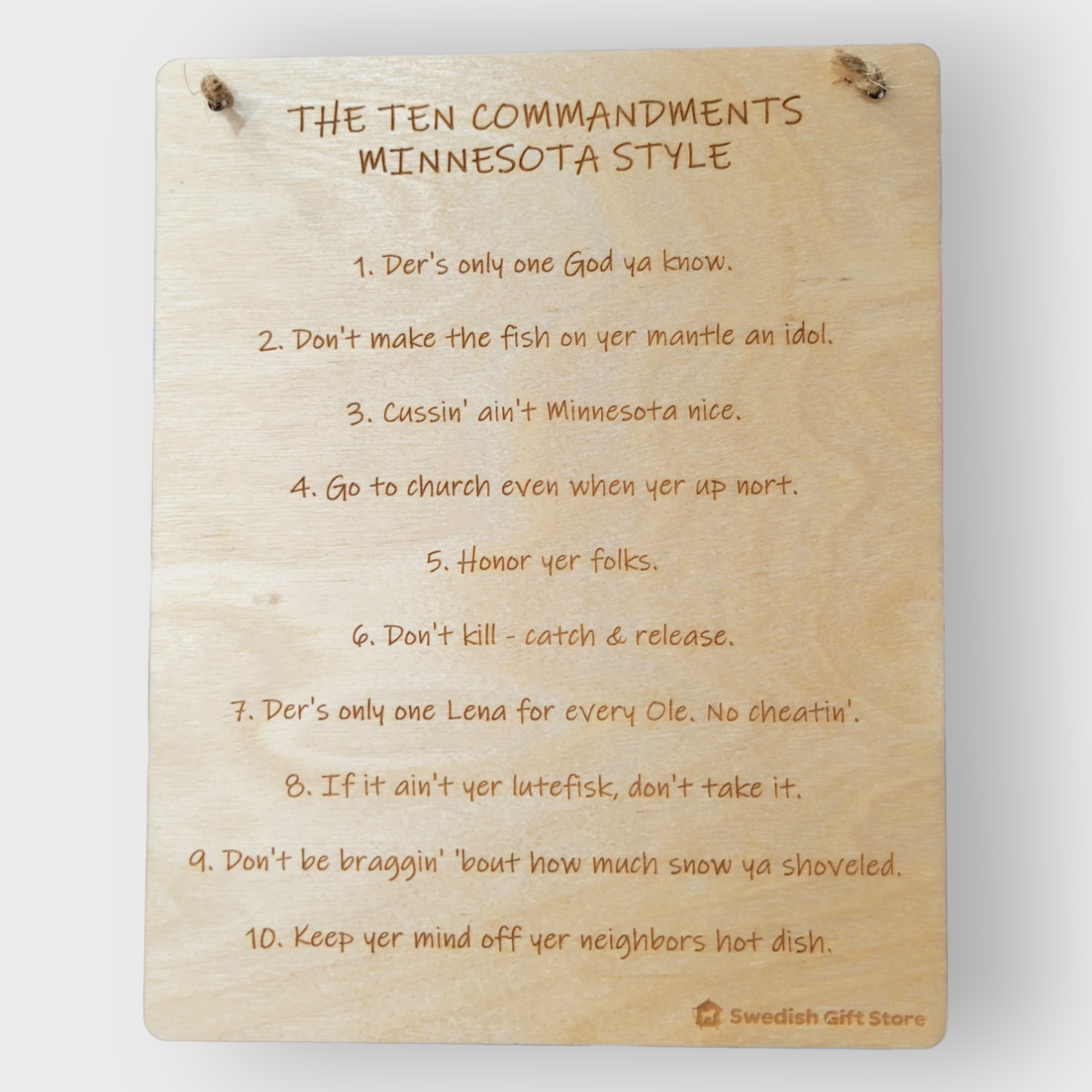 Novelty Signs: Ten Commandments