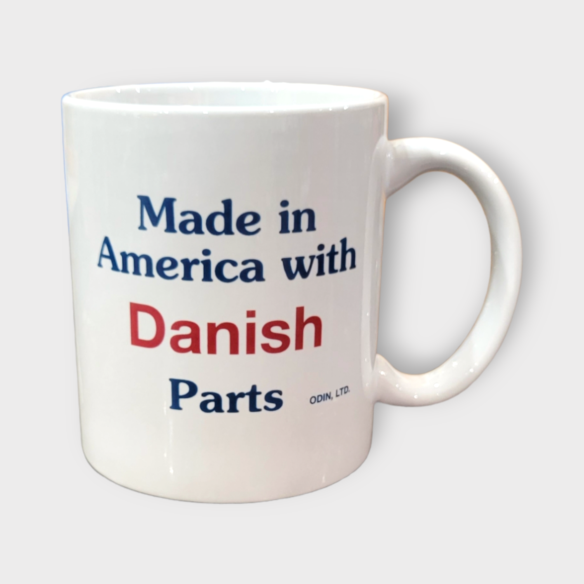 Mug: "Made in America with Danish Parts" (11oz)
