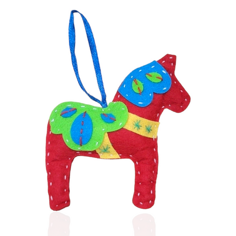 Ornament: Woollyully Felt Dala Horse