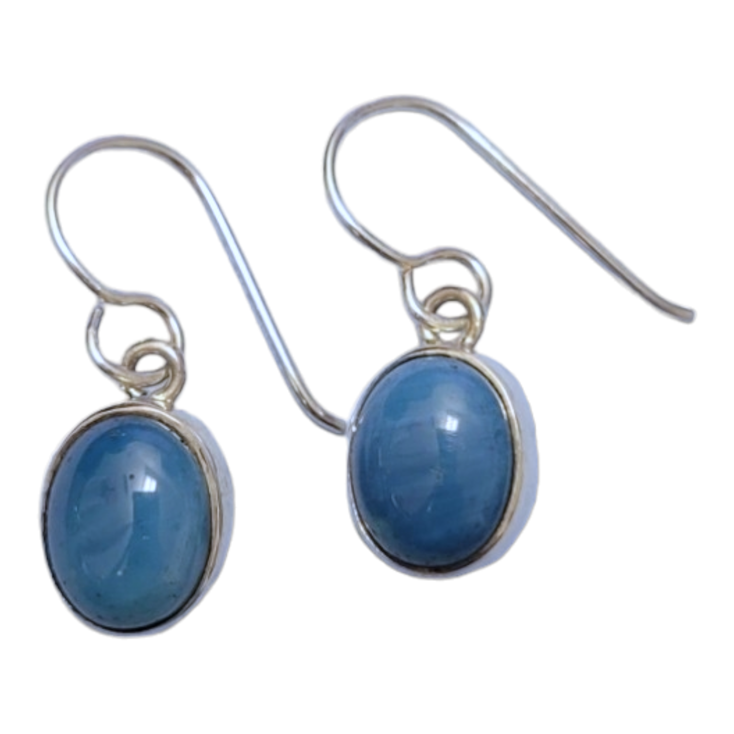 Earrings: Plain Oval Small - Swedish Blue