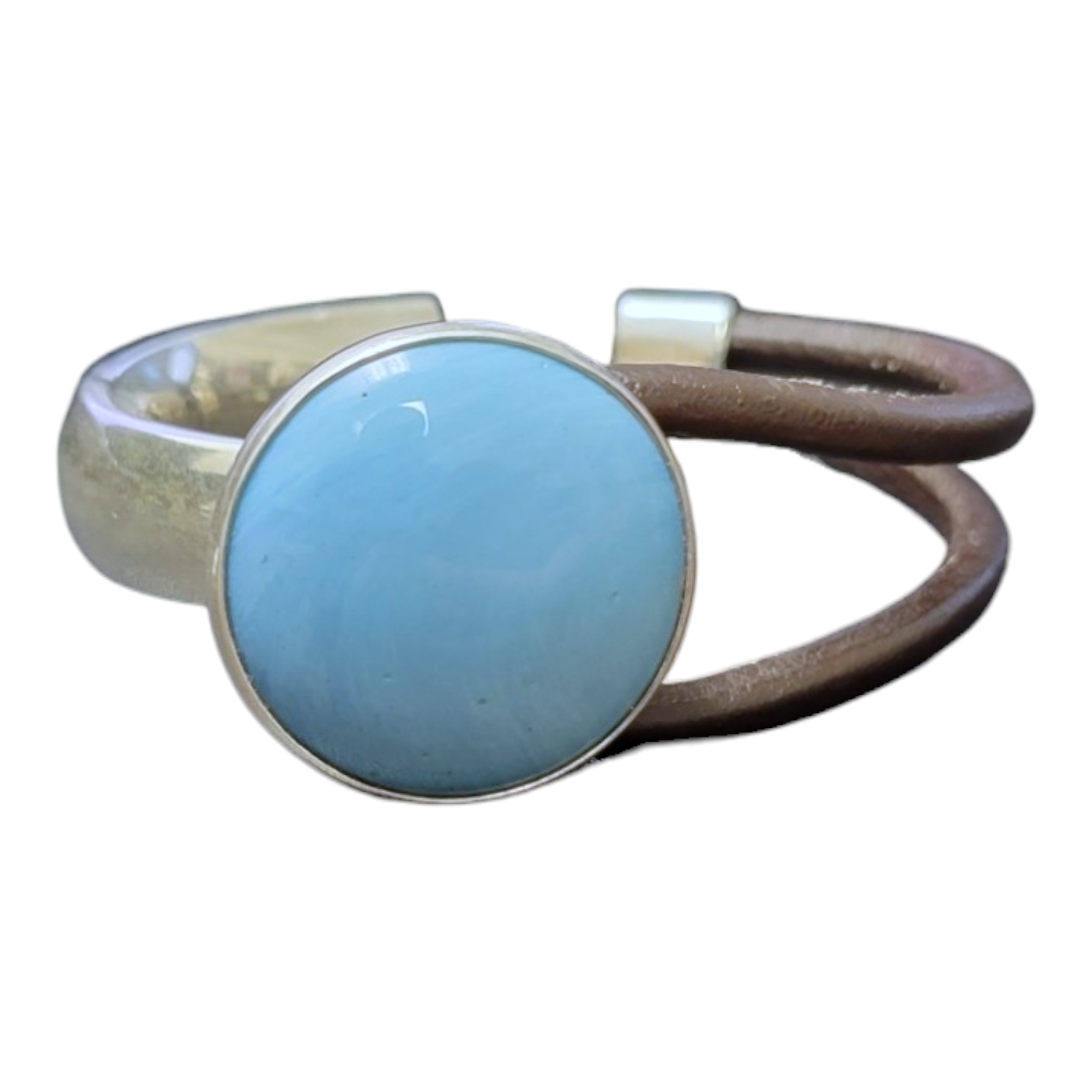 Bracelet: Plain Circle, Rawhide Clasp - Swedish Blue