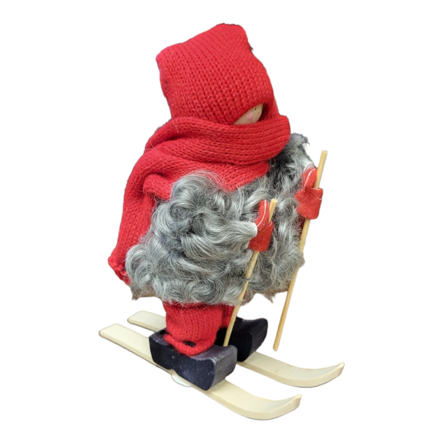 Figurine: Tomte on Skis, Red