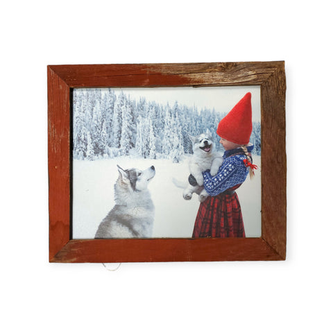 Art: Anja with Puppy & Dog - Puppies Wish Book White Frame