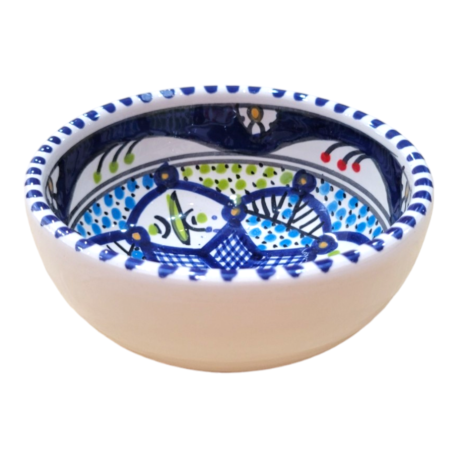 Bowl: Small Round Dipping Bowl Handmade & Hand Painted, Design 5