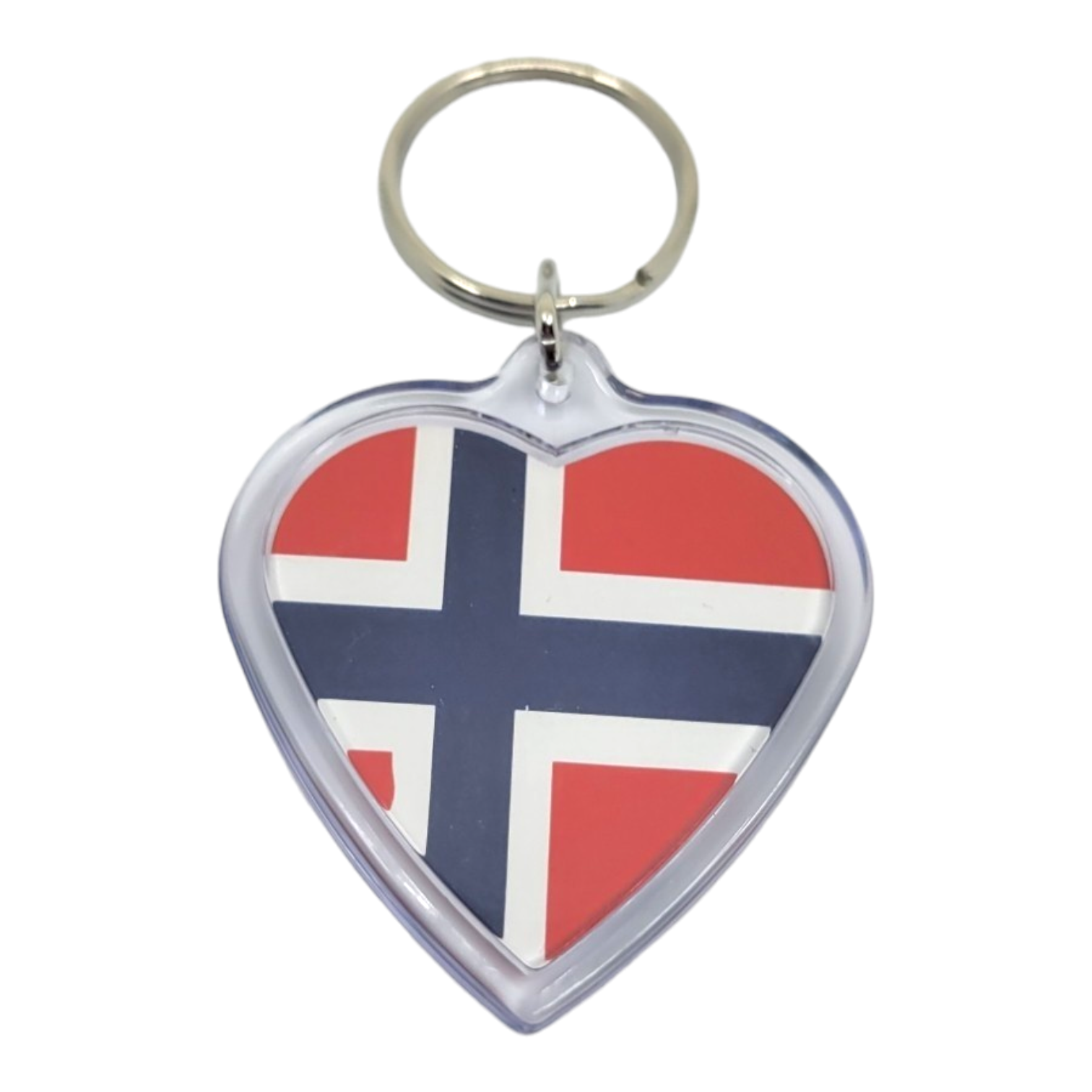 This Keychain: Heart Shaped Norwegian Flag Novelty Keychain is a perfect addition to your collection, featuring a vibrant design that adds a touch of Scandinavian charm to your accessories.