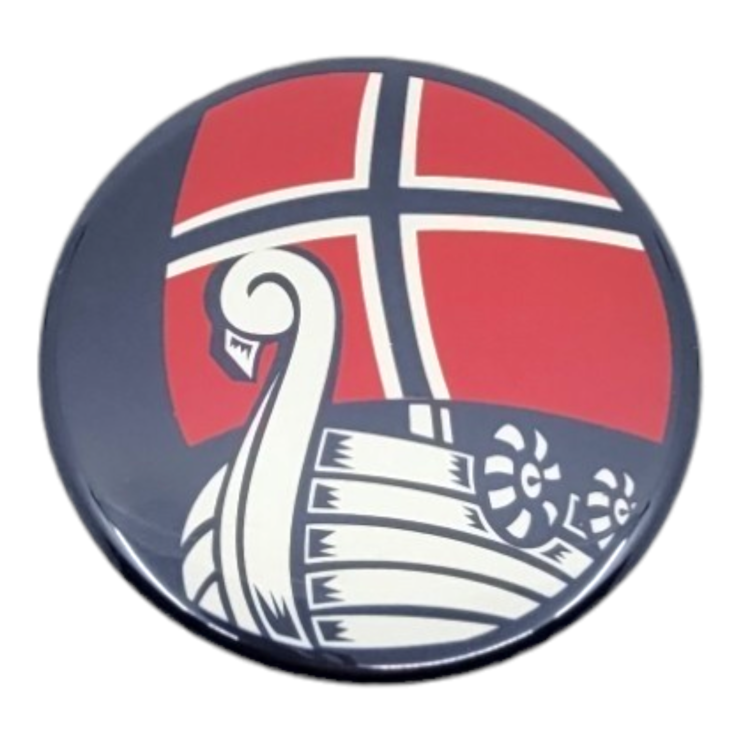 Magnet: Norway Viking Ship, 2.25" Round Magnet