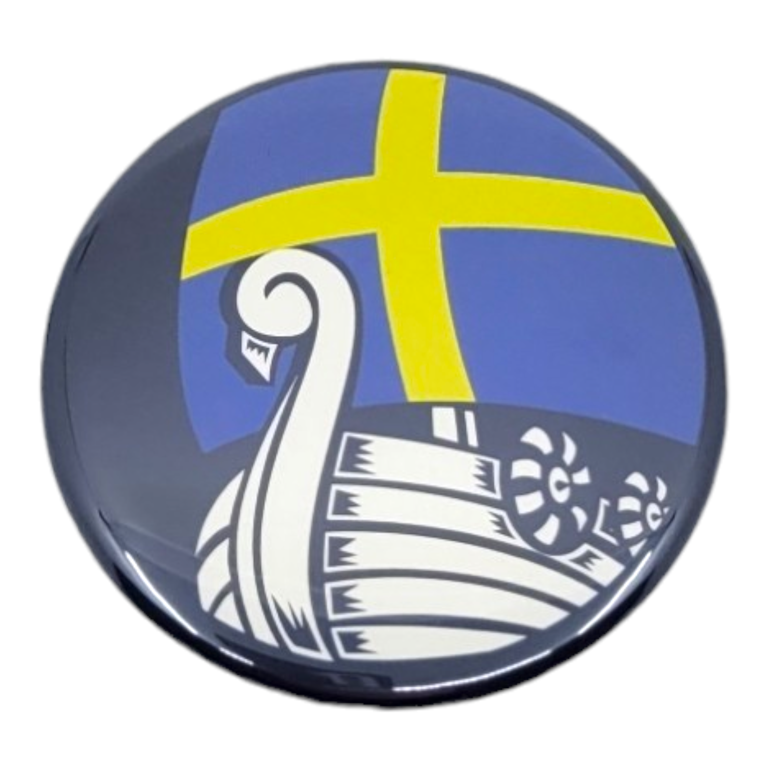 Magnet: Sweden Viking Ship, 2.25" Round Magnet