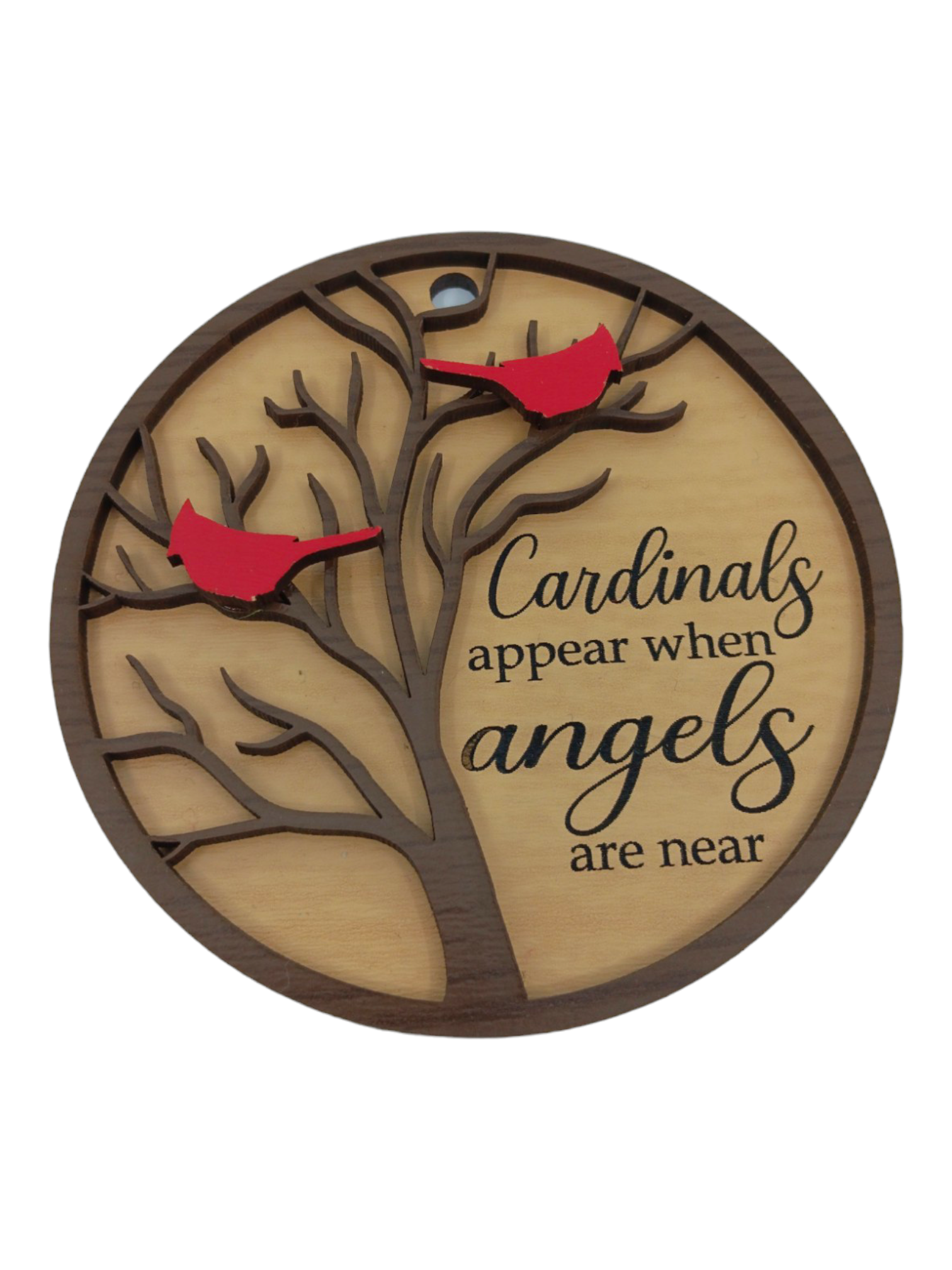Ornament: 2-Cardinals "Cardinals appear when angels are near"
